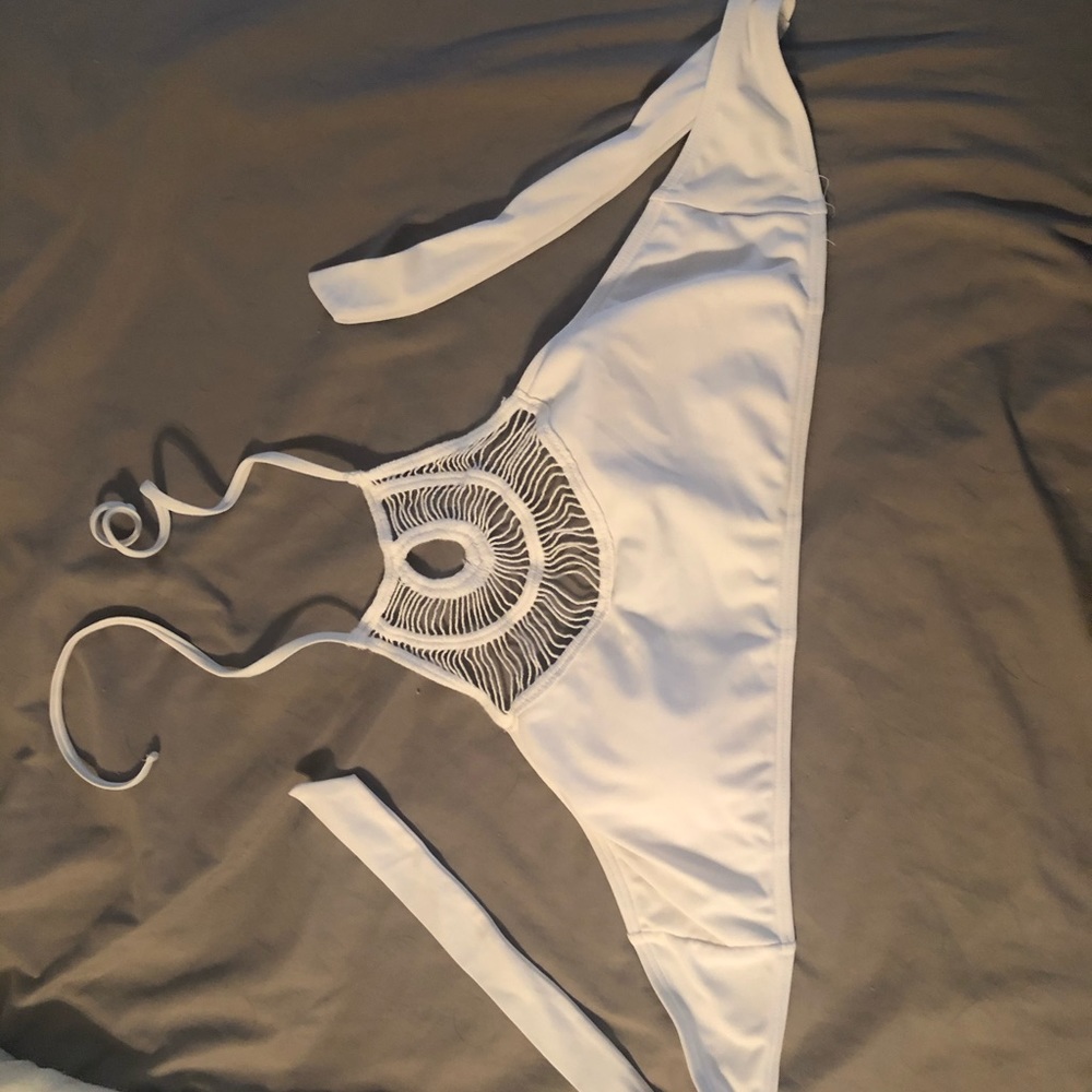 White bathing suit top